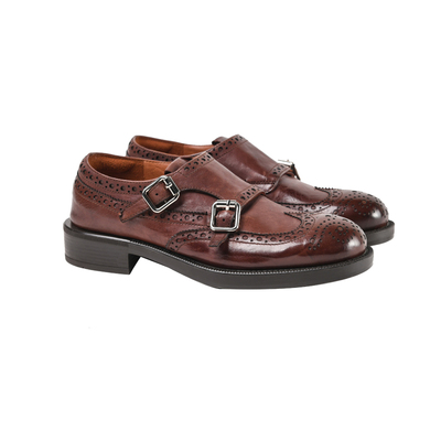 布洛克小皮鞋复古风粗跟厚底