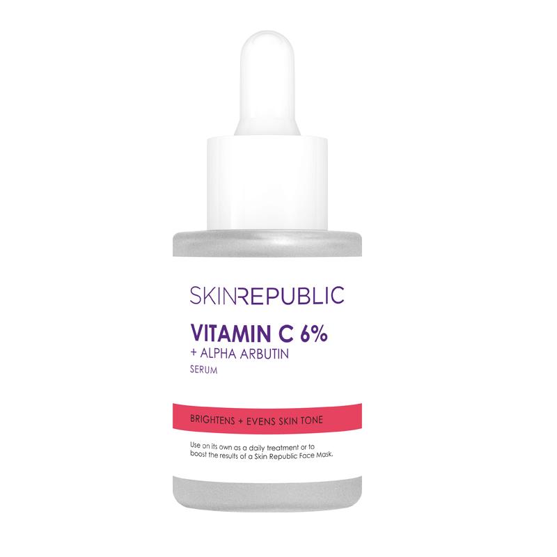 SkinRepublic维生素C熊果苷vc果酸精华原液6%提亮肤色保湿30ml