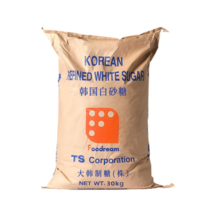 韩国幼砂糖TS白砂糖30kg原装包装棉白糖细砂糖烘焙原料大袋装商用
