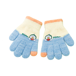 婴幼童男女宝宝针织毛线手套秋冬季儿童可爱卡通五指加绒防寒保暖