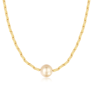 南洋金珠项链浓金女天然海水珍珠颈链单珠路路通新中式锁骨链项圈