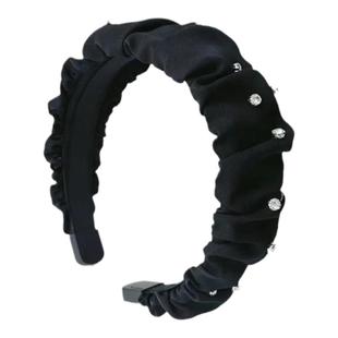 yusang钻石褶皱发箍女头箍新款高端头饰宽边高颅顶发箍发箍女秋冬