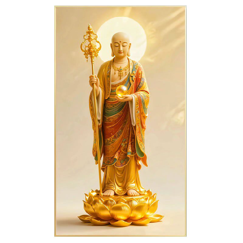 2026新款方钻钻石画地藏王菩萨站佛像玄关家用满粘砖点贴钻十字绣