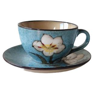 咖啡杯碟套装ins复古浮雕法式家用陶瓷下午茶精致奶杯微瑕清仓