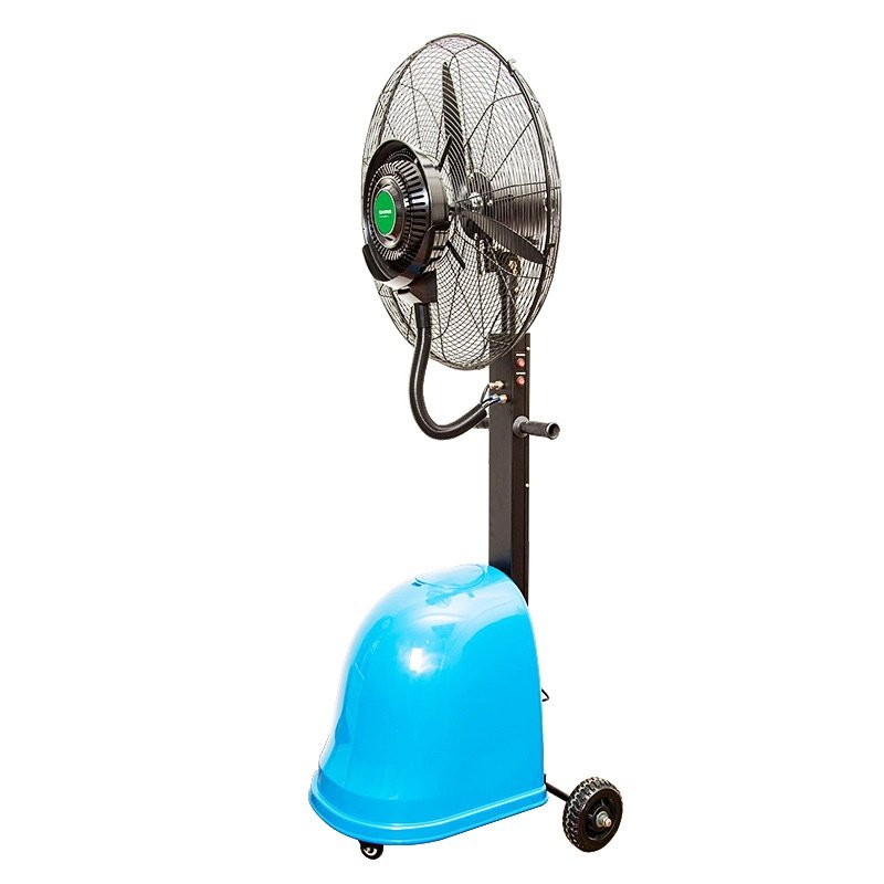 现货户外水雾水冷加冰加湿雾化强力落地升降工业喷雾风扇商用降温