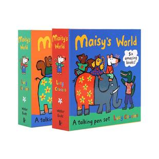 小彼恩点读书小鼠波波系列橙盒+蓝盒Maisy套装12册单词标签书科普立体书宝宝从小培养机关书游戏书毛毛虫点读笔配套书