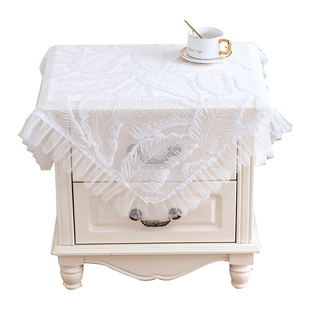 床头柜遮丑神器万能白色蕾丝防尘盖布新款正方形家用卧室保护盖布