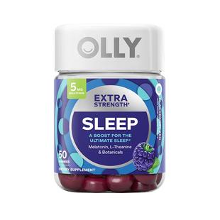 OLLY 5mg褪黑素安瓶软糖睡眠糖非睡眠片gaba茶氨酸褪黑素加强50粒