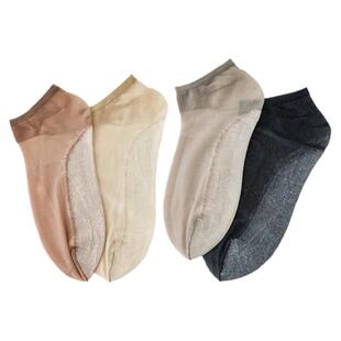 梦娜5双棉底短丝袜女超薄透明隐形袜低帮短筒防滑吸汗耐磨黑肉色