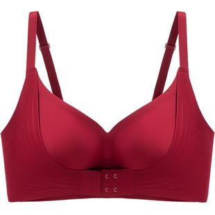 本命年红色内衣套装女小胸聚拢提拉收副乳防下垂秋冬季女装文胸罩