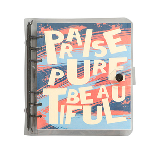 美式活页笔记本方形本方格本软皮手账本可拆卸a5笔记本本子空白本记事本高颜值日记本速写本手帐画画本盖章本