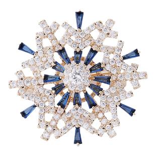 紫罗兰蓝雪晶胸针高档女精致蓝色雪晶可旋转胸花别针生日礼物