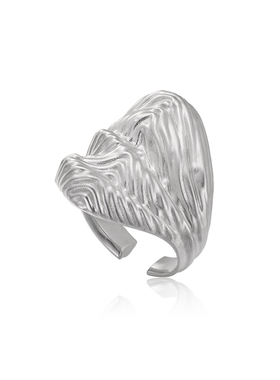 MONSECRET铜镀白金海波戒指