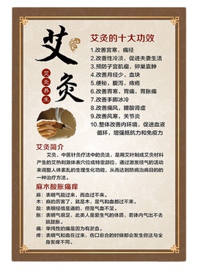 艾灸养生宣传海报挂图装饰画