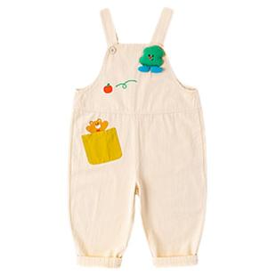 【100%棉】dudujia宝宝背带裤纯棉男童套装儿童上衣女童裤子洋气a