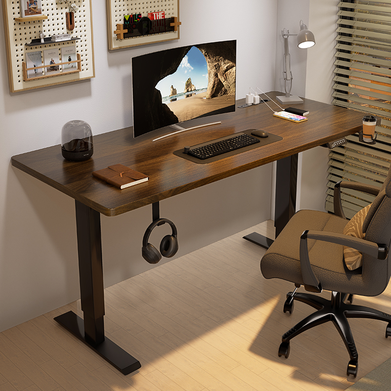 实木电动升降桌可升降电竞桌书桌电脑桌站立式办公桌学习桌工作台