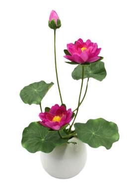 绢花仿真花供佛荷花佛花家居摆件