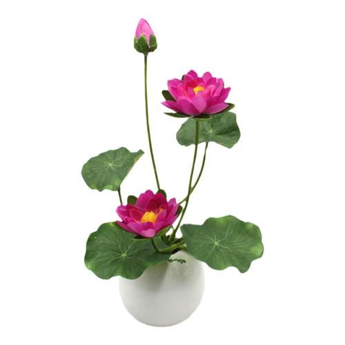 仿真花荷花供佛莲花佛前供花假花装饰花小摆件盆景绢花观音花佛台