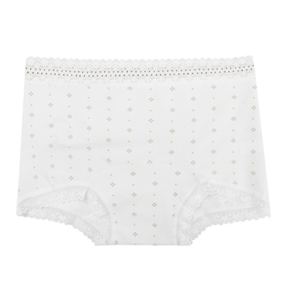 馨帮帮Bra 甜美蕾丝花边波点内裤女纯棉加长裆亲肤透气中腰三角裤