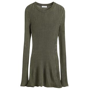 HM女装毛针织衫春季row系针织衫透视罗纹针织上衣1282716