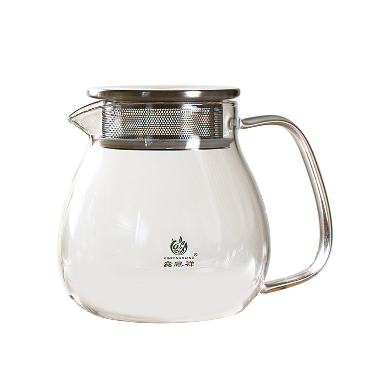 鑫凤祥极简茶壶玻璃茶具家用耐热茶壶透明加厚泡茶壶不锈钢带过滤