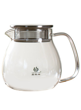 鑫凤祥极简茶壶玻璃茶具家用耐热茶壶透明加厚泡茶壶不锈钢带过滤