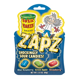 美国Toxic Waste-酸味糖果酥脆外层嚼劲夹心蓝树莓青苹果草莓口味