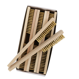 木柄铜丝刷子钢丝刷抛光清洁打磨金属表面除锈工业厨房全铜丝板刷