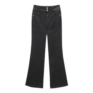 太平鸟女装春季时尚气质修身喇叭牛仔裤A1HAE3214