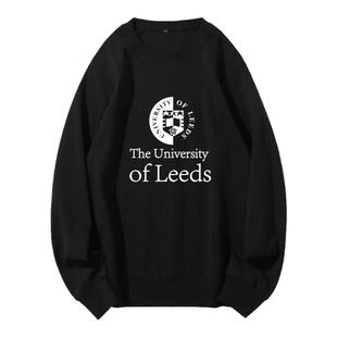 英国利兹大学 圆领卫衣The University of Leeds宽松春秋外套套头