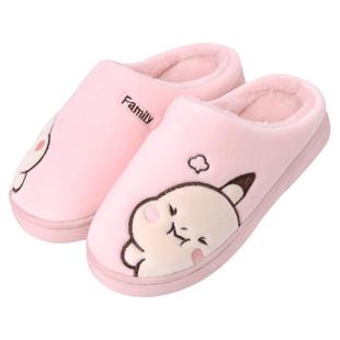 卡通棉拖鞋女士冬季家用室内厚底可爱毛绒保暖月子居家情侣拖鞋男
