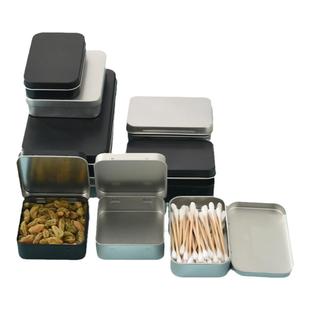 马口铁盒方形首饰礼品糖盒收纳翻盖铁盒定制纯色U盘空盒子便携小