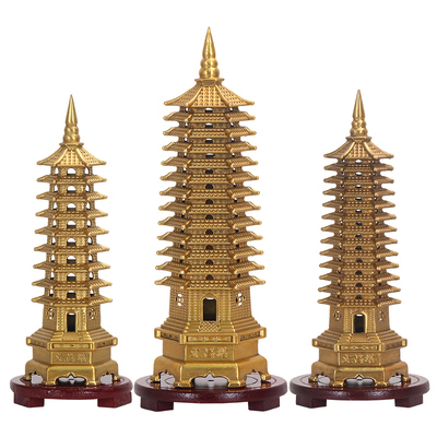 文昌塔纯铜13层的摆件铜制9九层