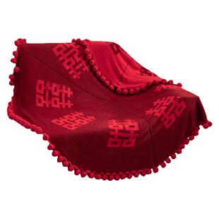 首发手工玫瑰花束红喜字盖毯毛毯新婚结婚订婚大气高级实用礼物