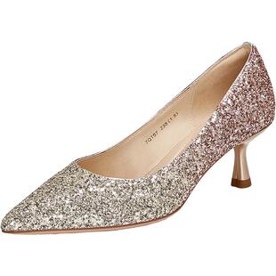 Tata他她优雅气质高跟鞋女低跟晚宴鞋婚鞋单鞋夏季新款7QT07AQ4