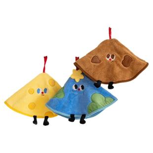 Asight星球擦手巾可挂式珊瑚绒加大超强吸水可爱加厚不掉毛家用