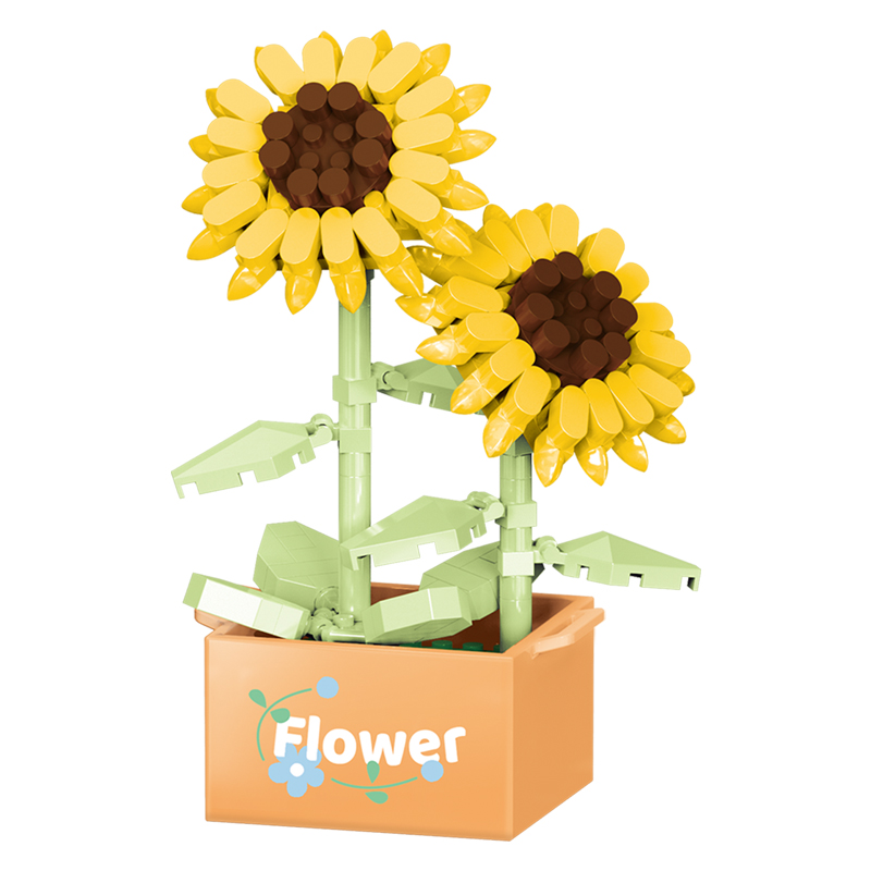 鲜花积木植物多肉盆栽摆件学生奖励小礼品拼装玩具女生生日伴手礼