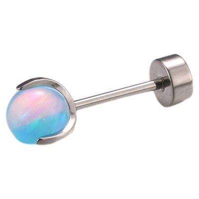 钛合金澳宝欧泊耳骨钉防过敏耳饰
