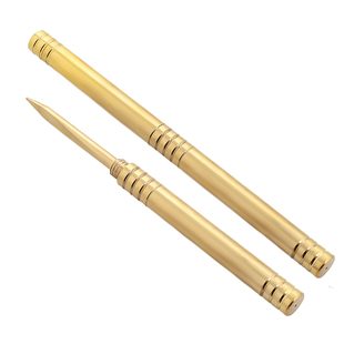 塞谷 茶刀黄铜手工茶针实木大马士革花纹钢普洱茶刀茶具配件零配