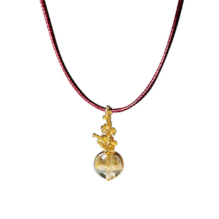 【T】眉开眼笑 国潮设计喜庆装香水精油玻璃珠扩香吊坠包邮银镀金