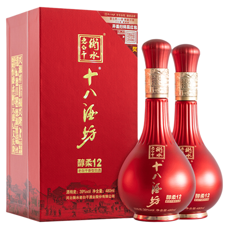 十八酒坊39度醇柔12480mL两瓶装