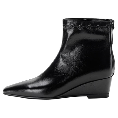 millies妙丽加绒坡跟短靴女靴子