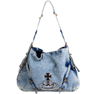 西西西土星托特包帆布牛仔包大容量2025夏季新款女包单肩包斜挎包