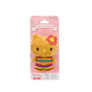 日本三丽鸥hellokitty黑皮手机背夹支架炭黑kitty夏威夷彩虹夏装