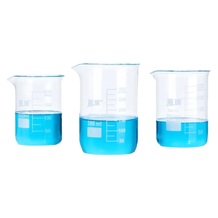 湘玻实验室玻璃烧杯低型高型100 250 500 1000 2000mL高硼硅加厚耐高温透明带刻度量杯盒装肖特蜀牛