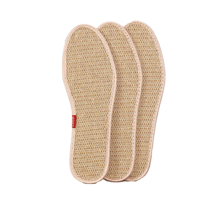 夏天亚麻鞋垫薄款艾草除臭强吸汗
