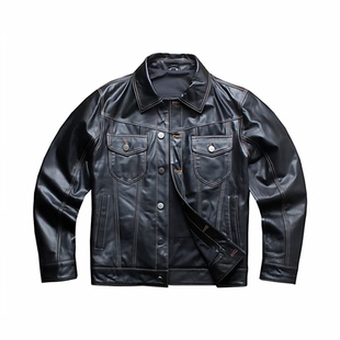 特价捡漏清仓真皮皮衣男士轻薄款山羊皮翻领休闲牛仔款皮夹克外套