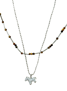 nicedream原创串珠叠戴小马项链