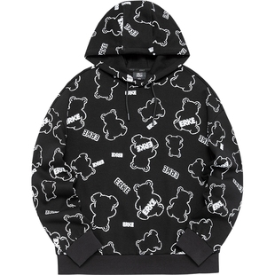 星宠丨鸿星尔克卫衣女春秋女士休闲上衣满印宽松运动连帽帽衫女装