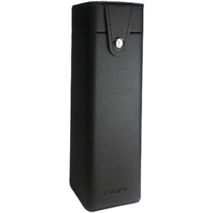 黑色笔袋方形笔盒简约复古个性皮创意网红高端文具盒轻奢大学生用